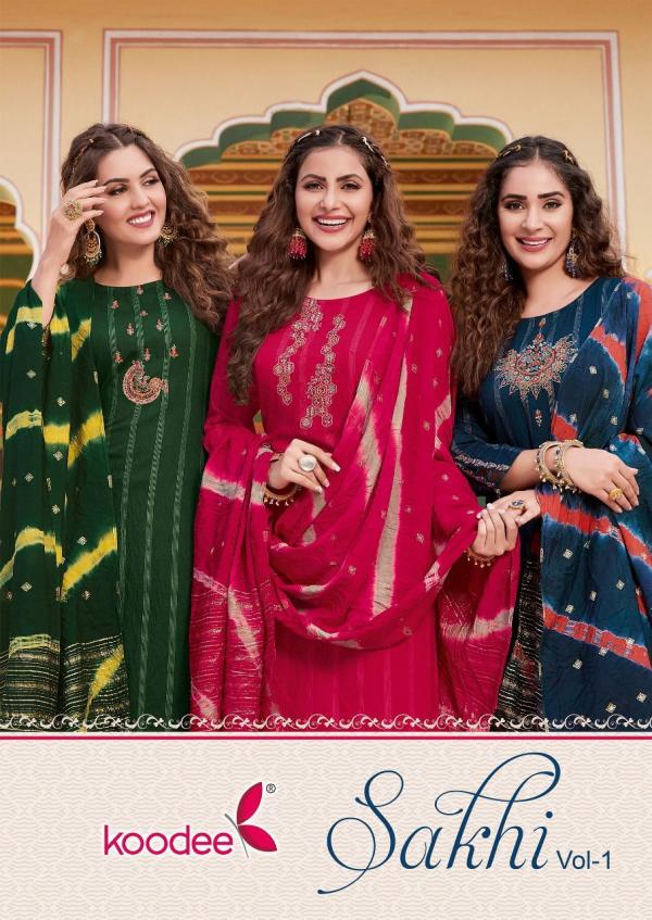 Koodee Sakhi Vol 1 Viscose Embroidery Designer Exclusive Readymade Suit